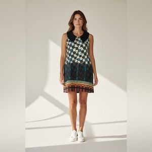 Chic Multicolor Patterned Mini Dress size XL modern